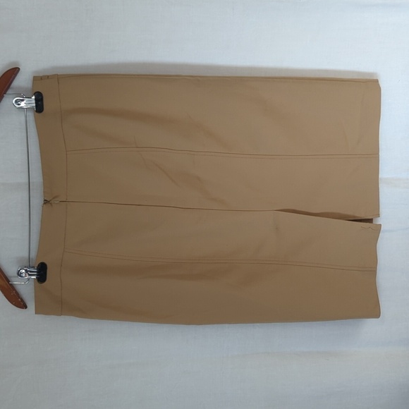 7th Avenue Camel Tan Cotton Blend Straight Skirt Size 14 - Picture 3 of 4